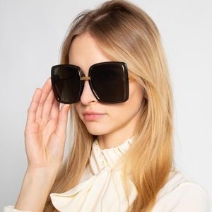 GUCCI Sunglasses GG0903S 001 Black Gold Grey Lens